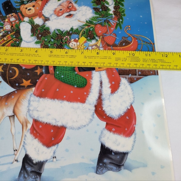 Five (5) BRAND NEW Vtg Sheets Christmas Holiday STATIC CLING Window Decorations - Picture 9 of 11